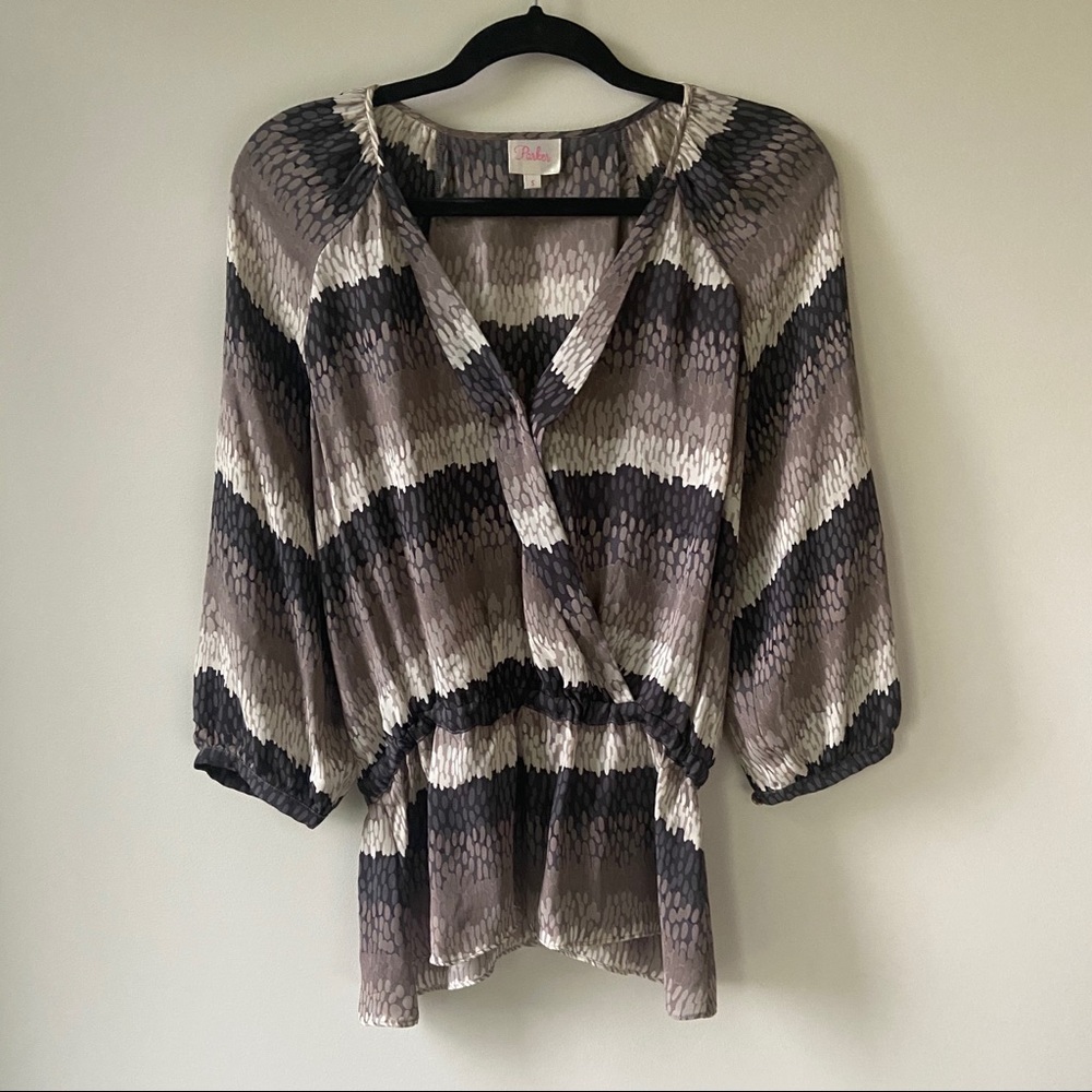 Parker Silk Faux Wrap Top